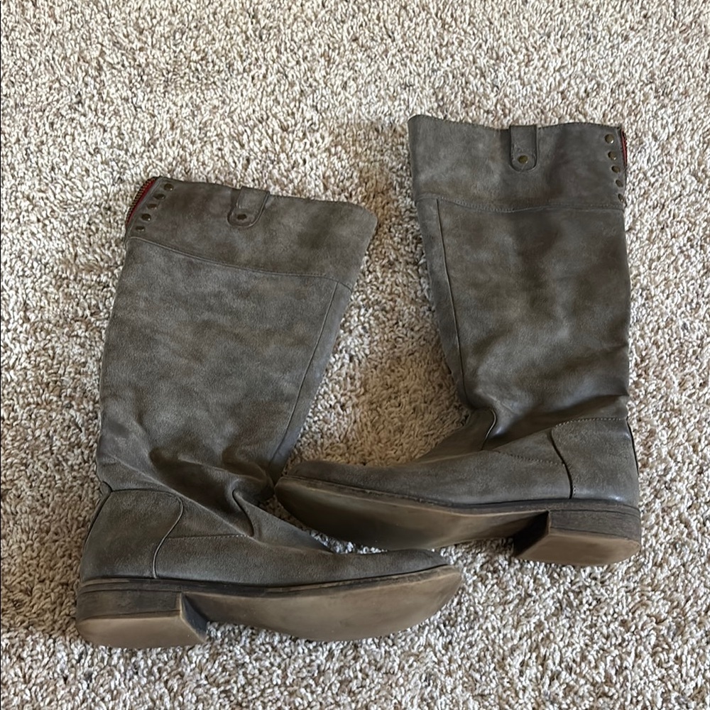 Gray Tall Boots